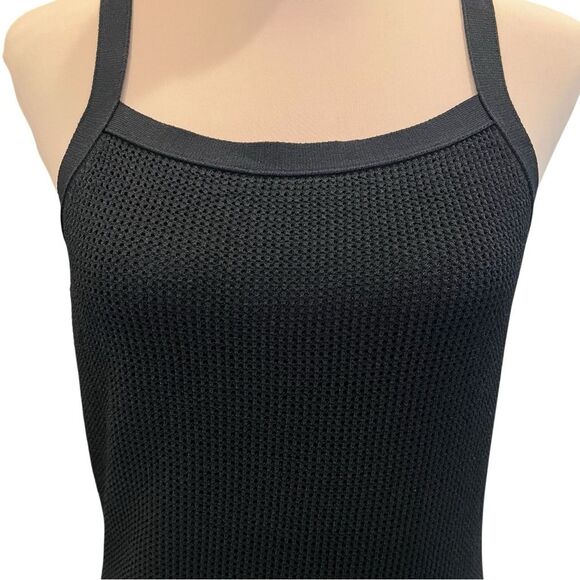 Theory Textured Knit Pointelle Midi Dress Sleeveless Straight Fit Black M NWT - Picture 11 of 14